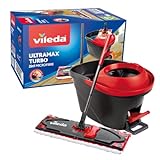 Vileda Ultramax Turbo 2in1 Bodenwischer Komplett Set, Wischmopp mit Stiel, Mikrofaserbezug und Eimer...