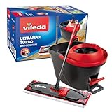 Vileda Ultramax Turbo 2in1 Bodenwischer Komplett Set, Wischmopp mit Stiel, Mikrofaserbezug und Eimer...